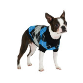 Urban pup Black and blue argyle sweater